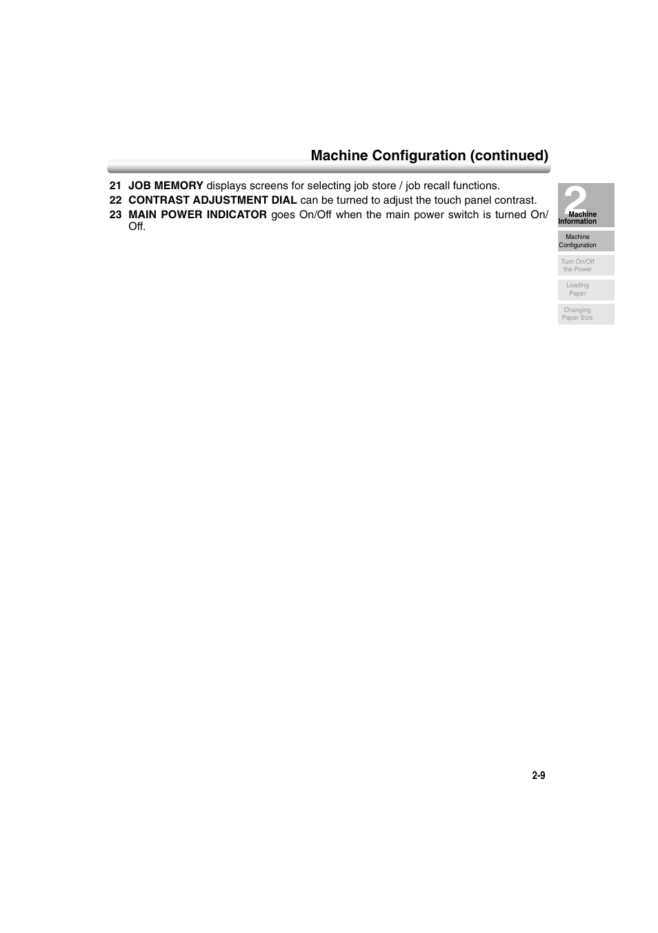 Machine configuration (continued) | Konica Minolta 7222 User Manual | Page 41 / 328