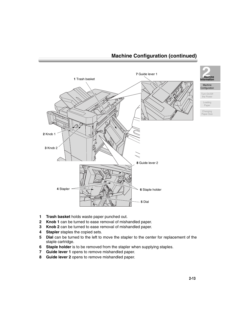 Machine configuration (continued) | Konica Minolta 7222 User Manual | Page 45 / 328