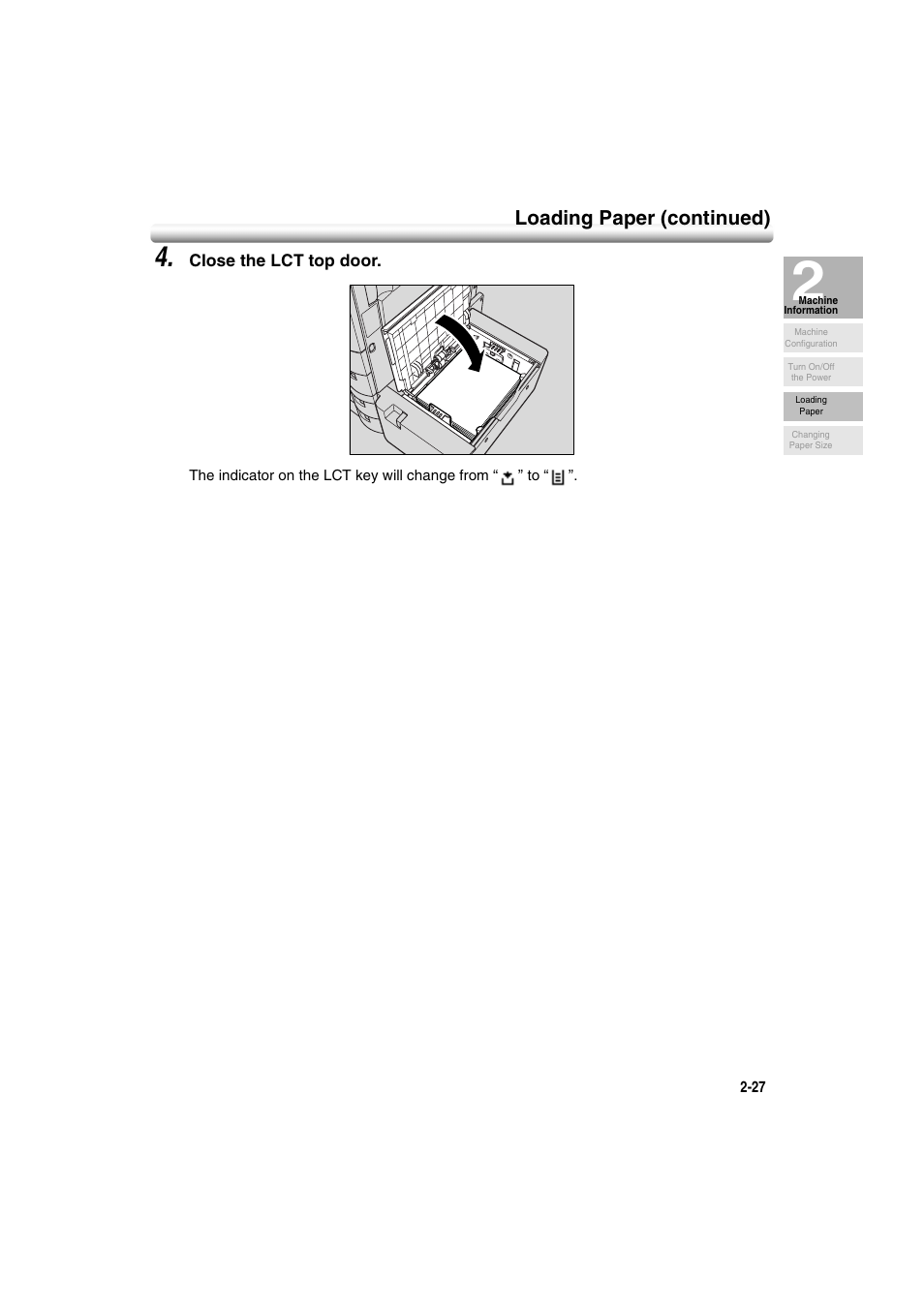 Loading paper (continued) | Konica Minolta 7222 User Manual | Page 59 / 328