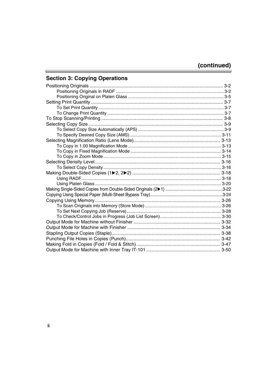 Continued) | Konica Minolta 7222 User Manual | Page 6 / 328