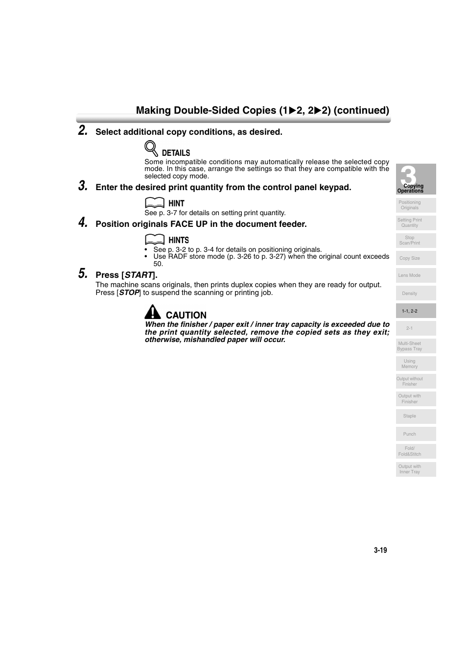 Making double-sided copies (1 2, 2 2) (continued) | Konica Minolta 7222 User Manual | Page 81 / 328