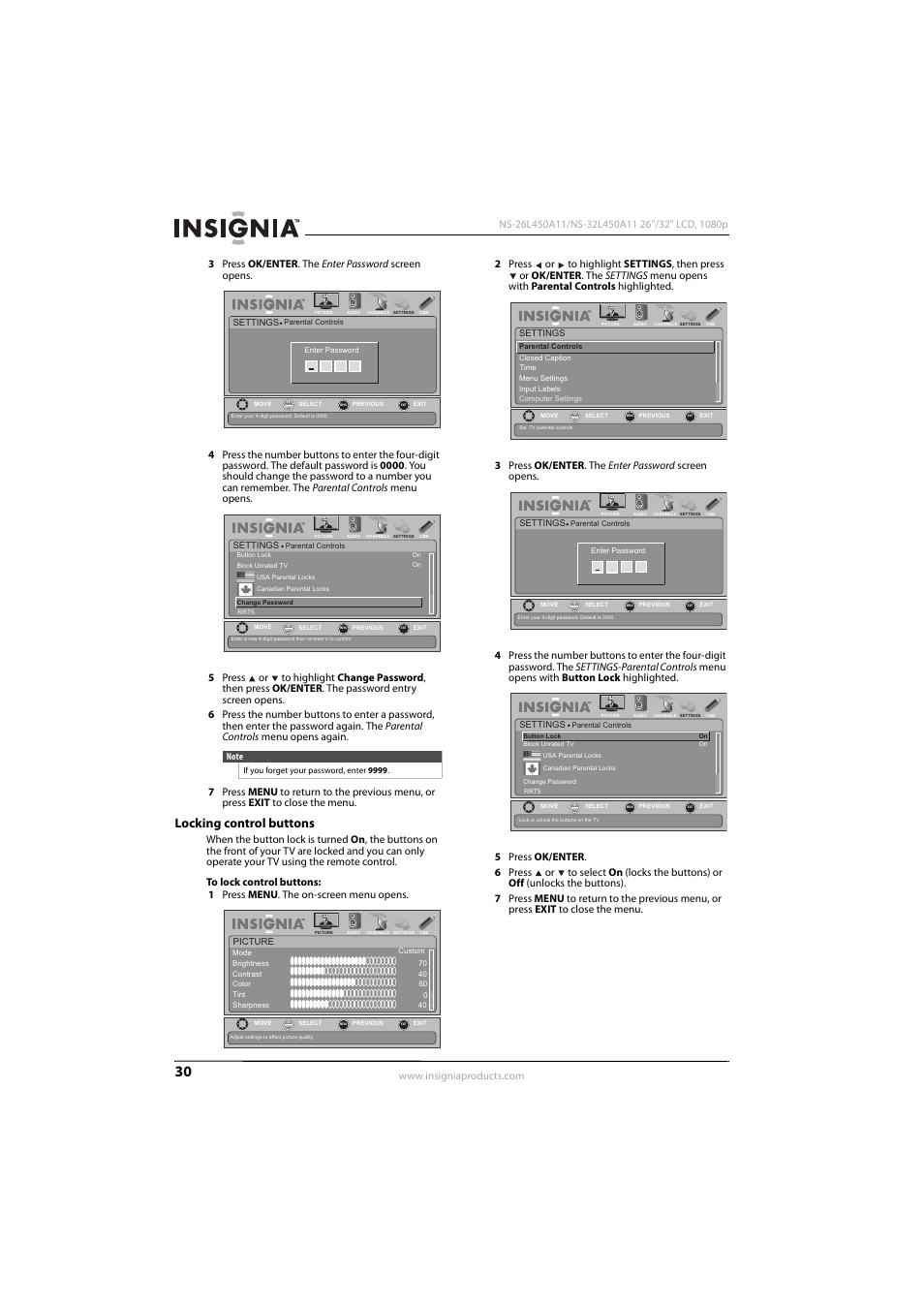 Locking control buttons | Konica Minolta NS-32L450A11 User Manual | Page 34 / 68