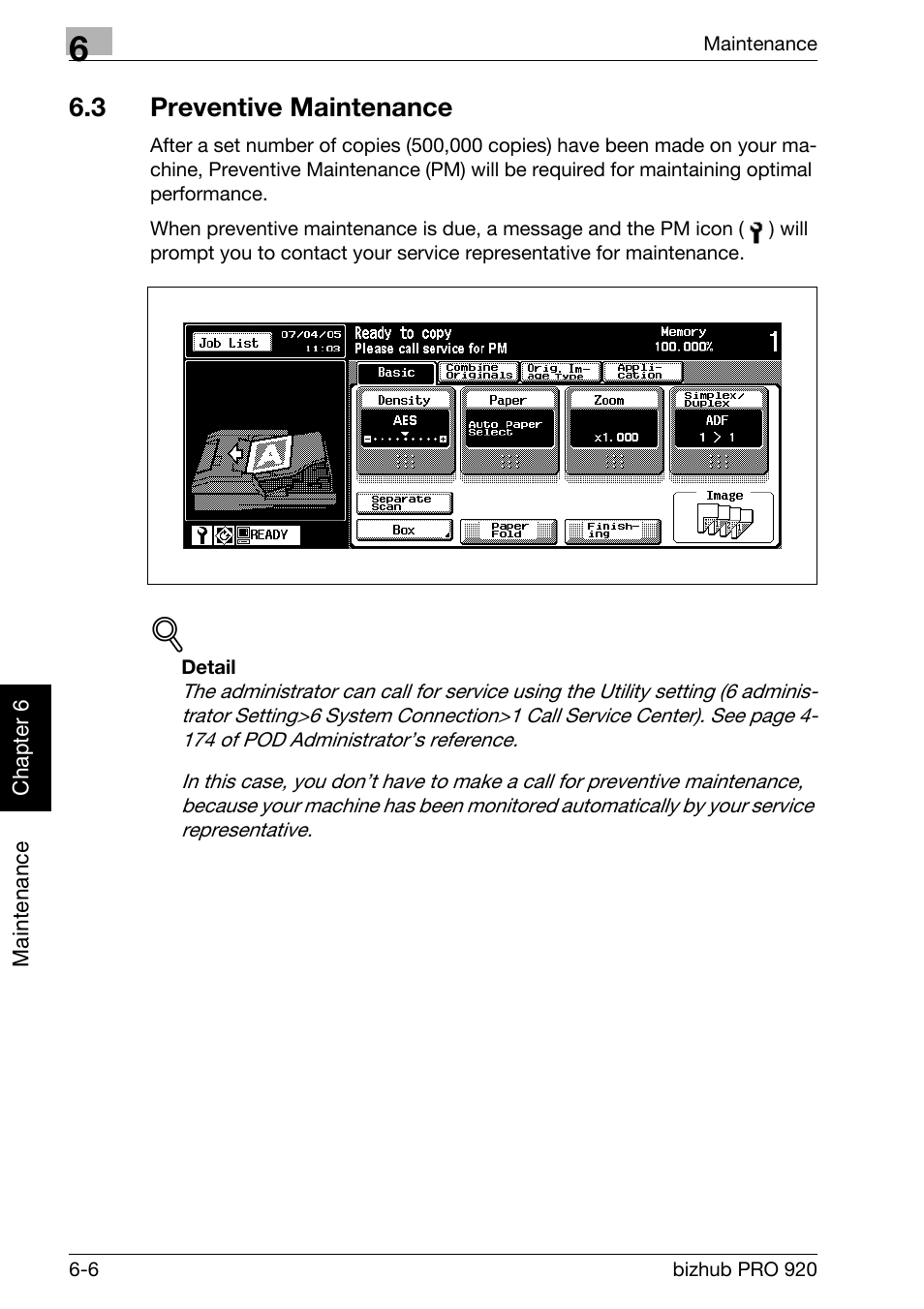 3 preventive maintenance, Preventive maintenance -6 | Konica Minolta BIZHUB PRO bizhubPRO920 User Manual | Page 136 / 410