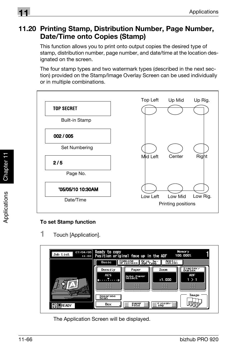 Copies (stamp) -66, To set stamp function -66 | Konica Minolta BIZHUB PRO bizhubPRO920 User Manual | Page 300 / 410