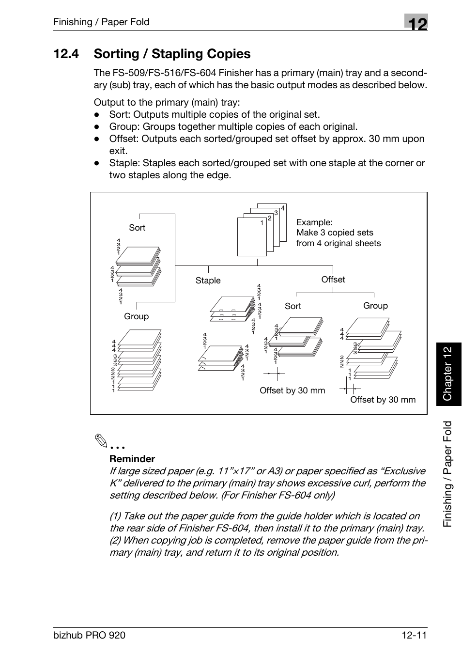 4 sorting / stapling copies, Sorting / stapling copies -11 | Konica Minolta BIZHUB PRO bizhubPRO920 User Manual | Page 337 / 410