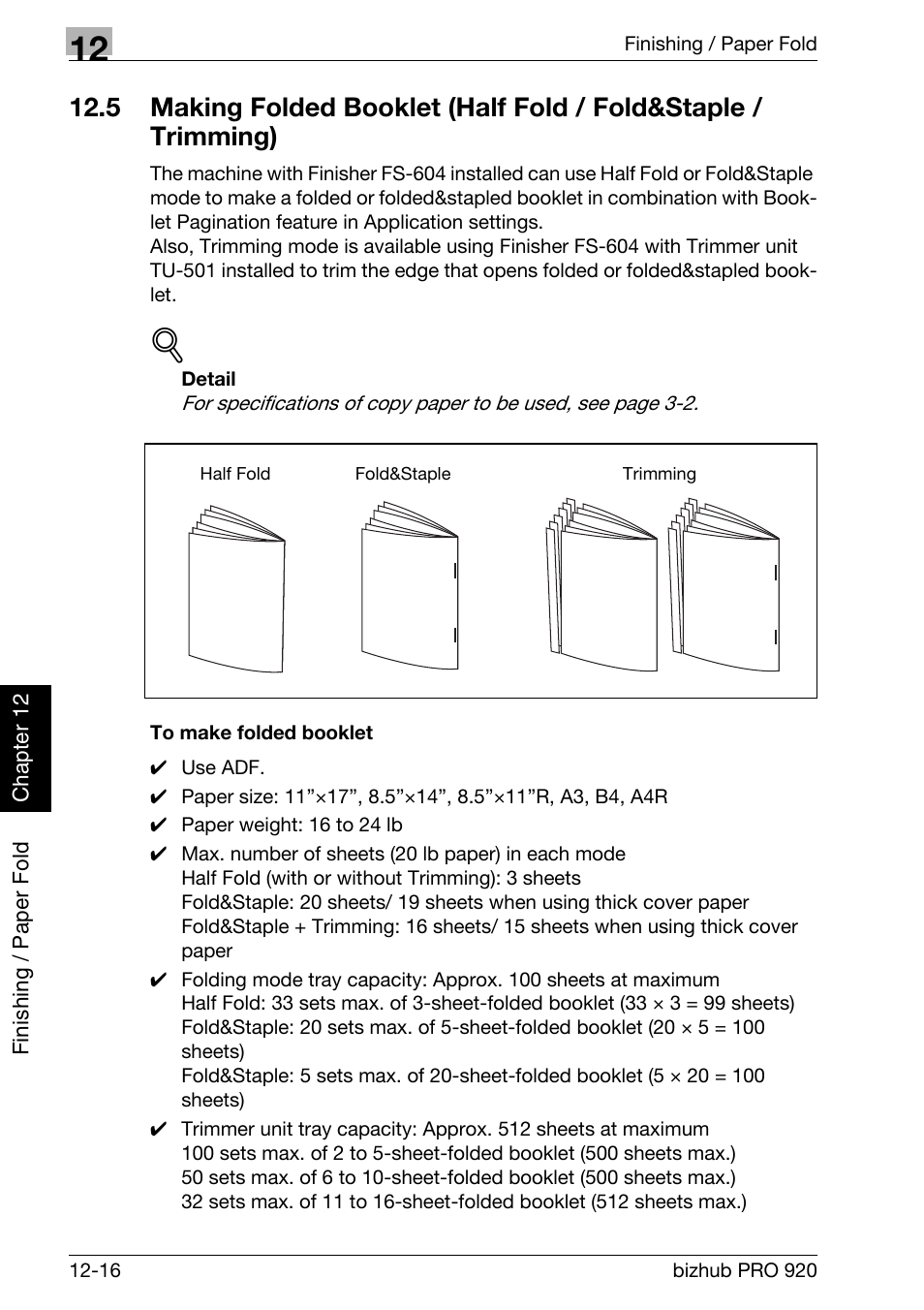 To make folded booklet -16 | Konica Minolta BIZHUB PRO bizhubPRO920 User Manual | Page 342 / 410