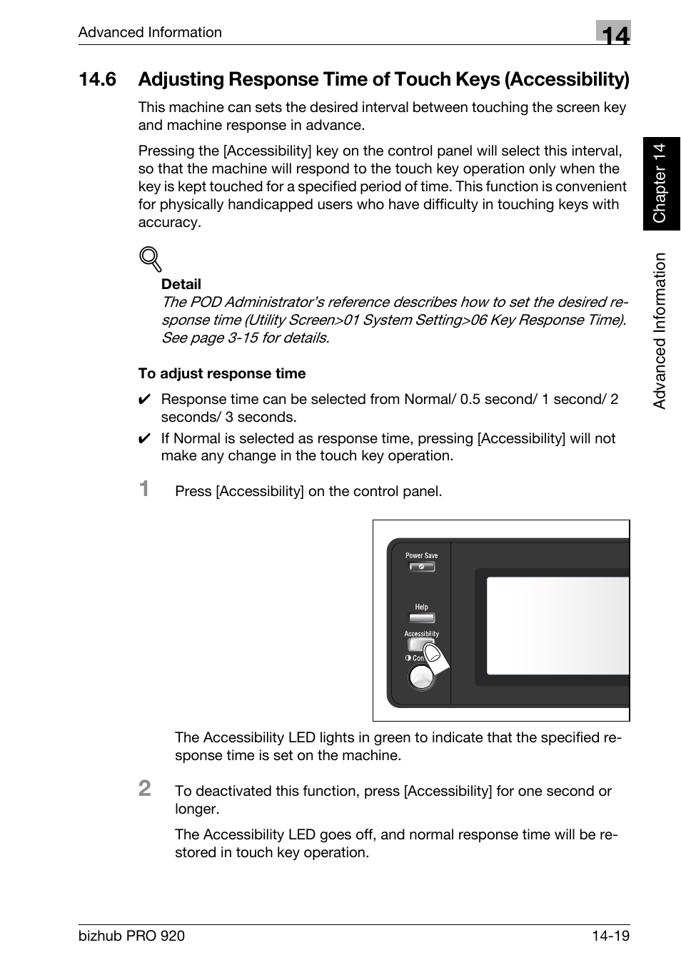 To adjust response time -19 | Konica Minolta BIZHUB PRO bizhubPRO920 User Manual | Page 395 / 410