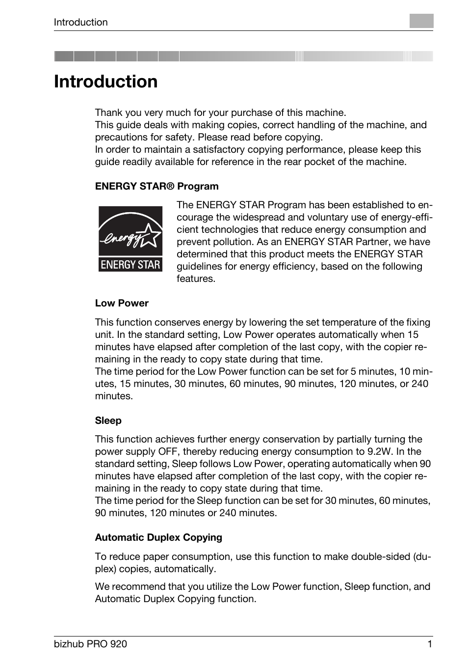 Introduction | Konica Minolta BIZHUB PRO bizhubPRO920 User Manual | Page 5 / 410