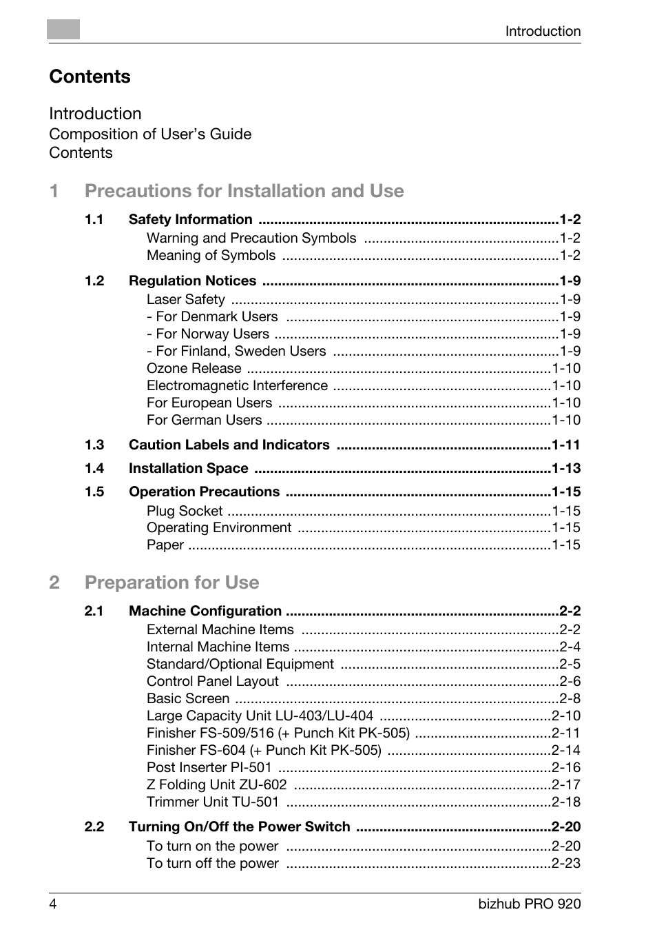 Konica Minolta BIZHUB PRO bizhubPRO920 User Manual | Page 8 / 410