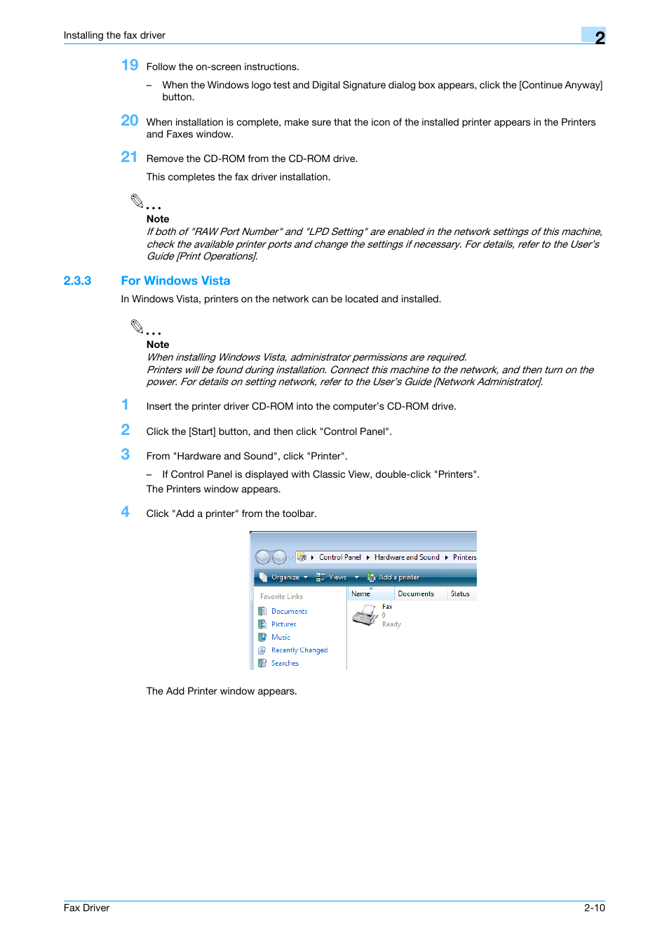 3 for windows vista, For windows vista -10 | Konica Minolta BIZHUB C253 User Manual | Page 21 / 66