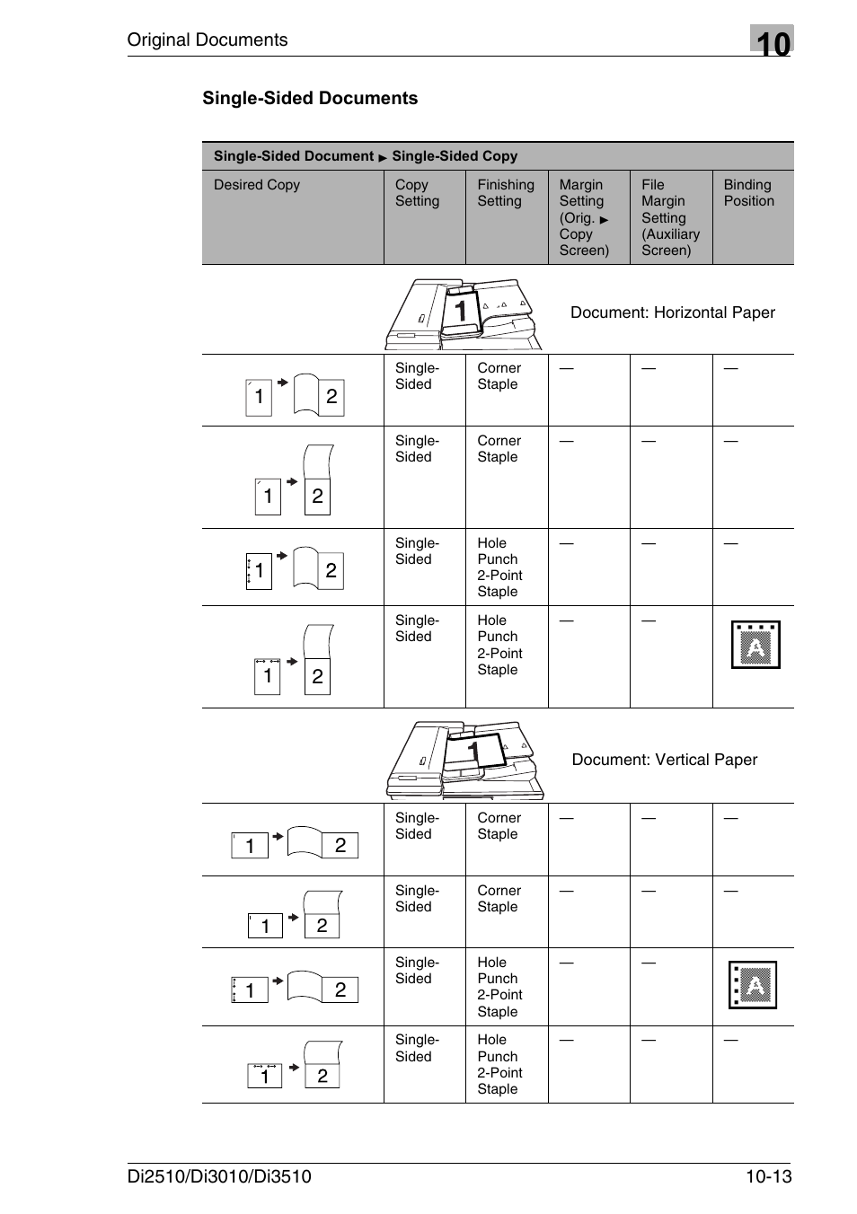 Single-sided documents, Single-sided documents -13 | Konica Minolta DI3510 User Manual | Page 213 / 334