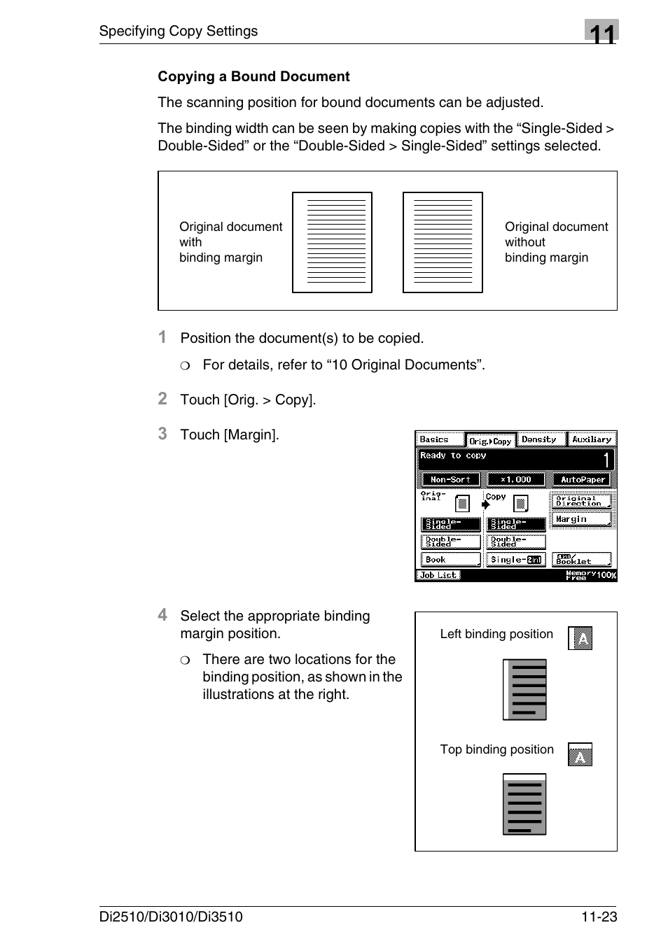 Copying a bound document, Copying a bound document -23 | Konica Minolta DI3510 User Manual | Page 255 / 334