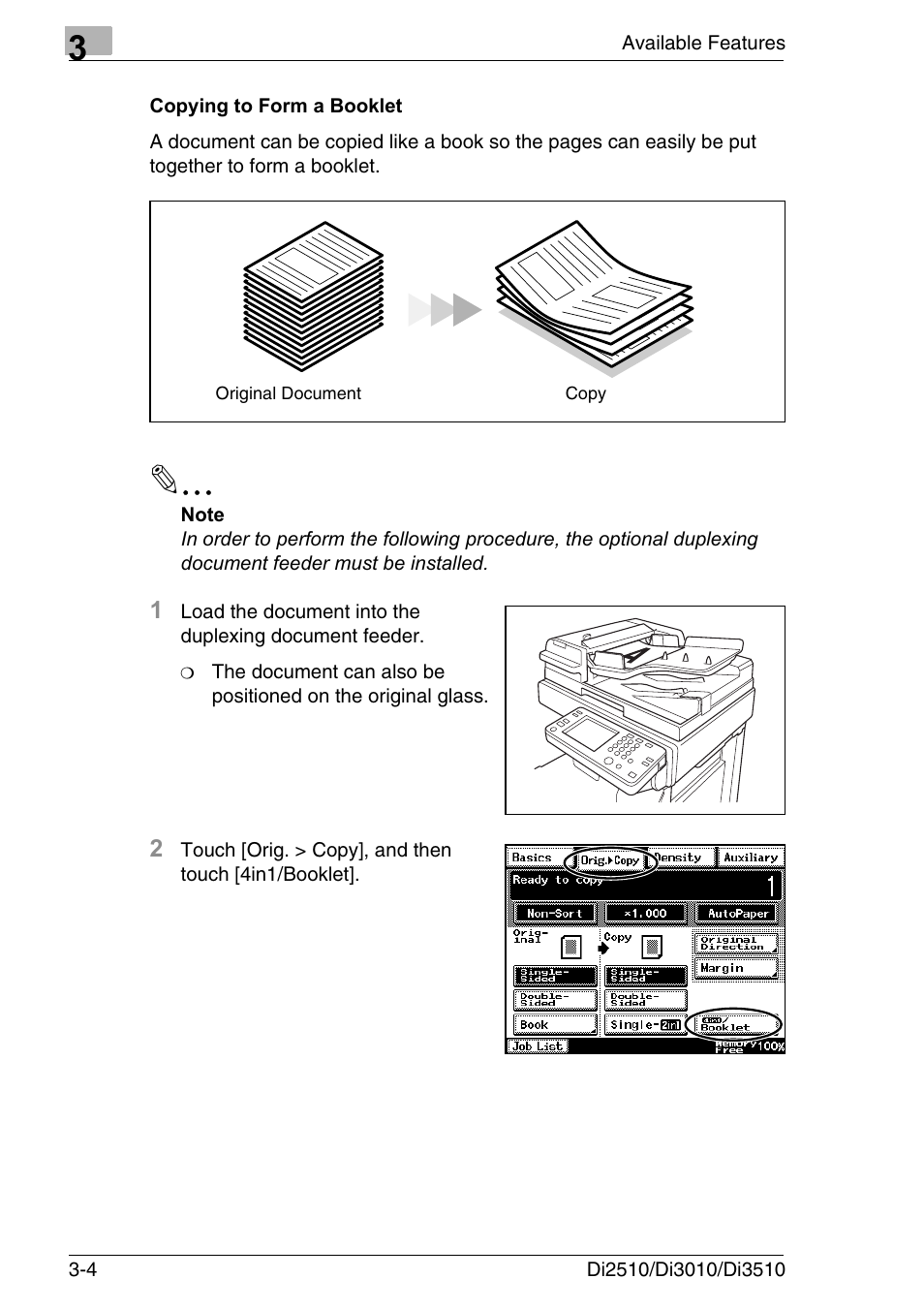 Copying to form a booklet, Copying to form a booklet -4 | Konica Minolta DI3510 User Manual | Page 48 / 334