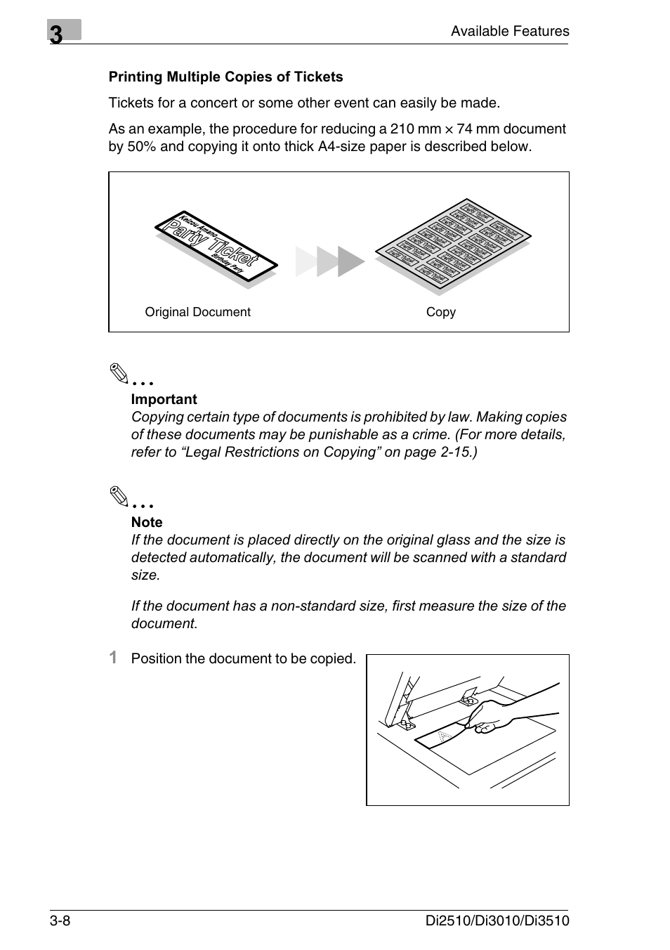 Printing multiple copies of tickets, Printing multiple copies of tickets -8 | Konica Minolta DI3510 User Manual | Page 52 / 334