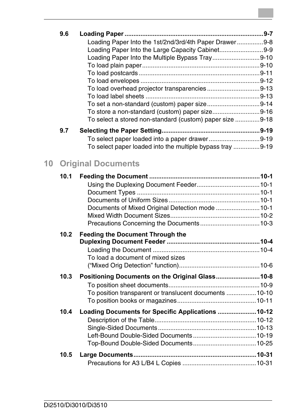 10 original documents | Konica Minolta DI3510 User Manual | Page 9 / 334