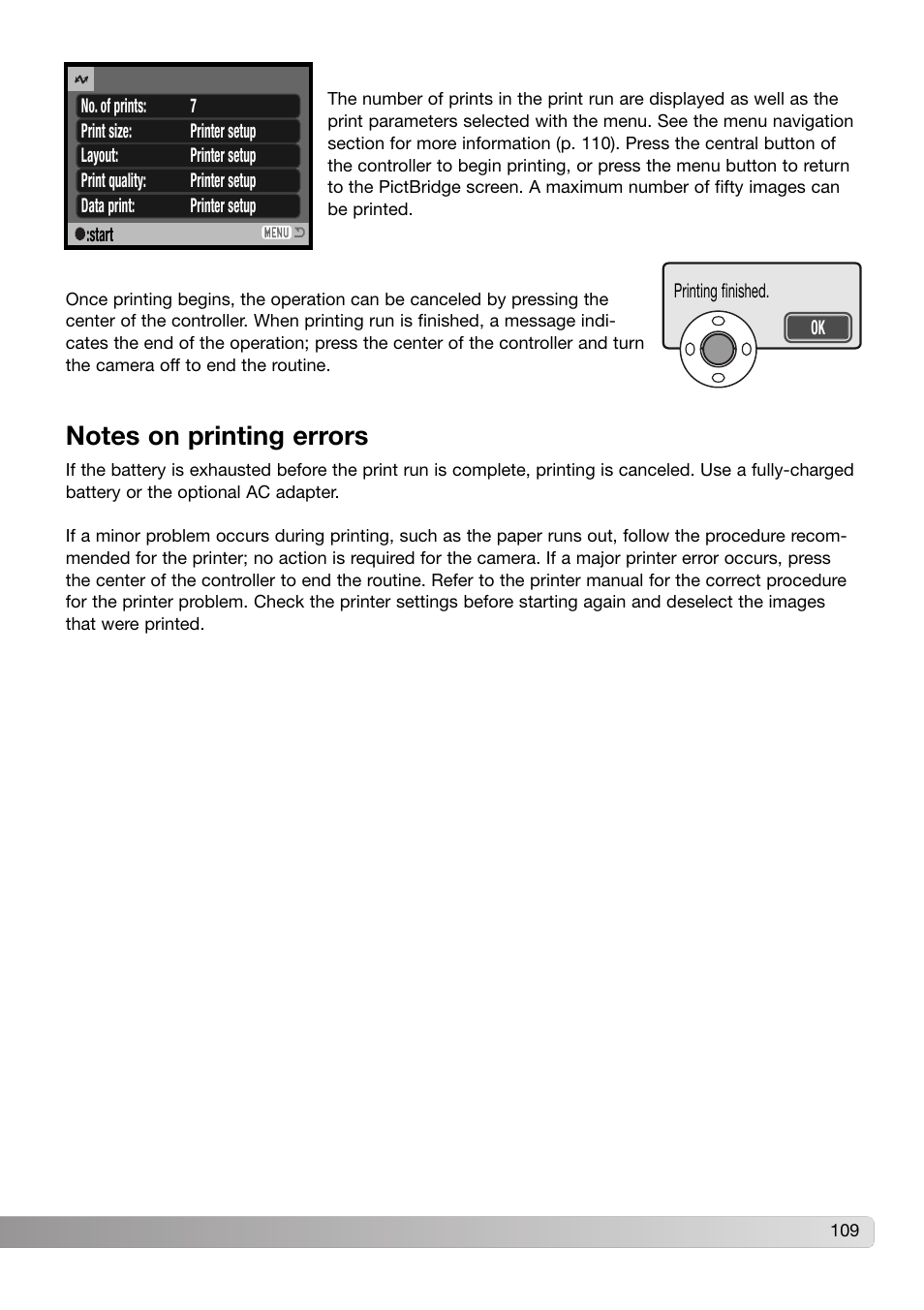 Notes on printing errors | Konica Minolta Z3 User Manual | Page 109 / 124