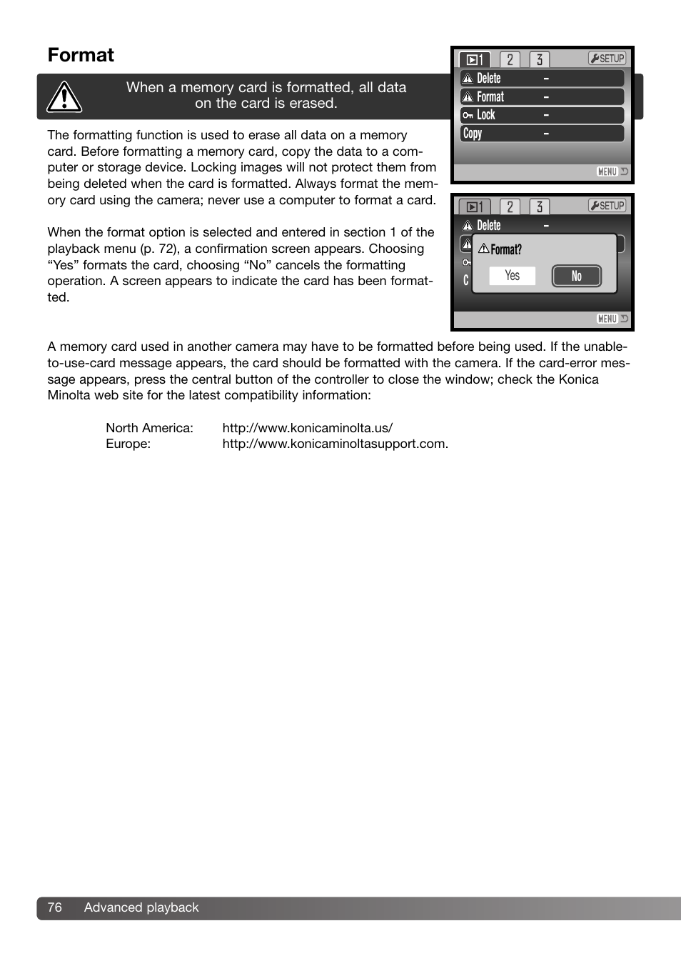 Format | Konica Minolta Z3 User Manual | Page 76 / 124