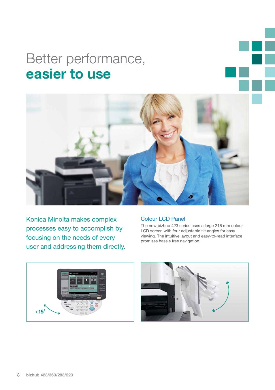 Better performance, easier to use | Konica Minolta BIZHUB 283 User Manual | Page 8 / 16