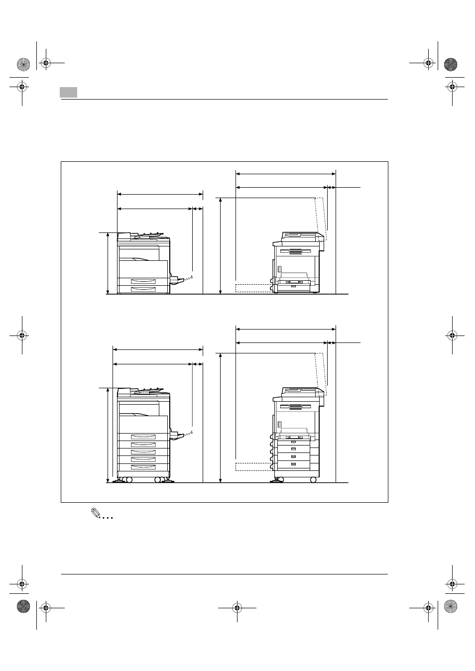 Space requirements, Space requirements -2 | Konica Minolta Printer Copier User Manual | Page 24 / 168