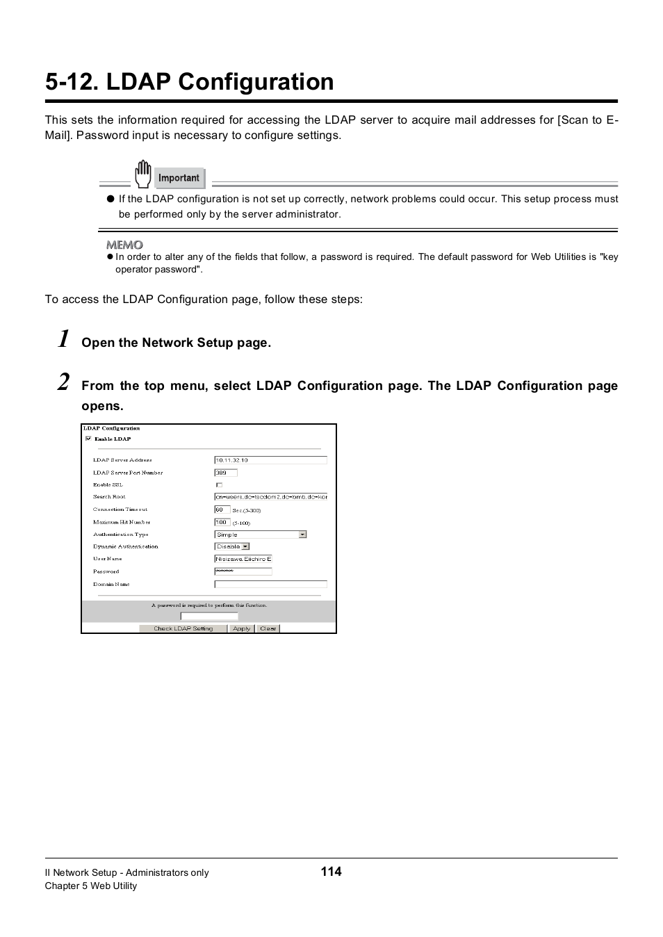 12. ldap configuration | Konica Minolta 7235 User Manual | Page 123 / 230