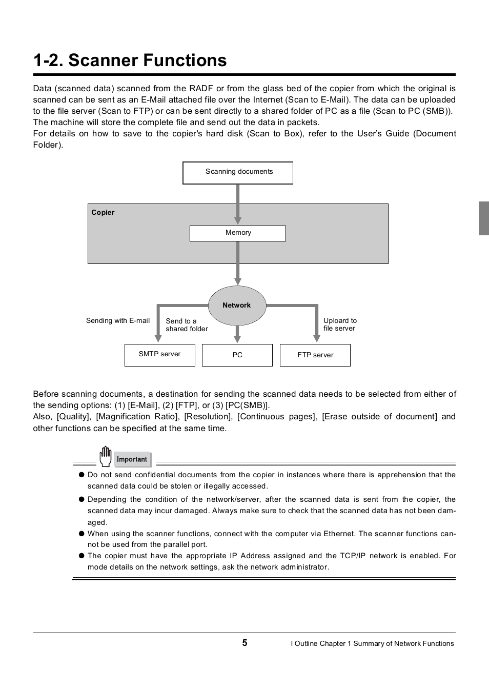 2. scanner functions, Scanner functions | Konica Minolta 7235 User Manual | Page 14 / 230