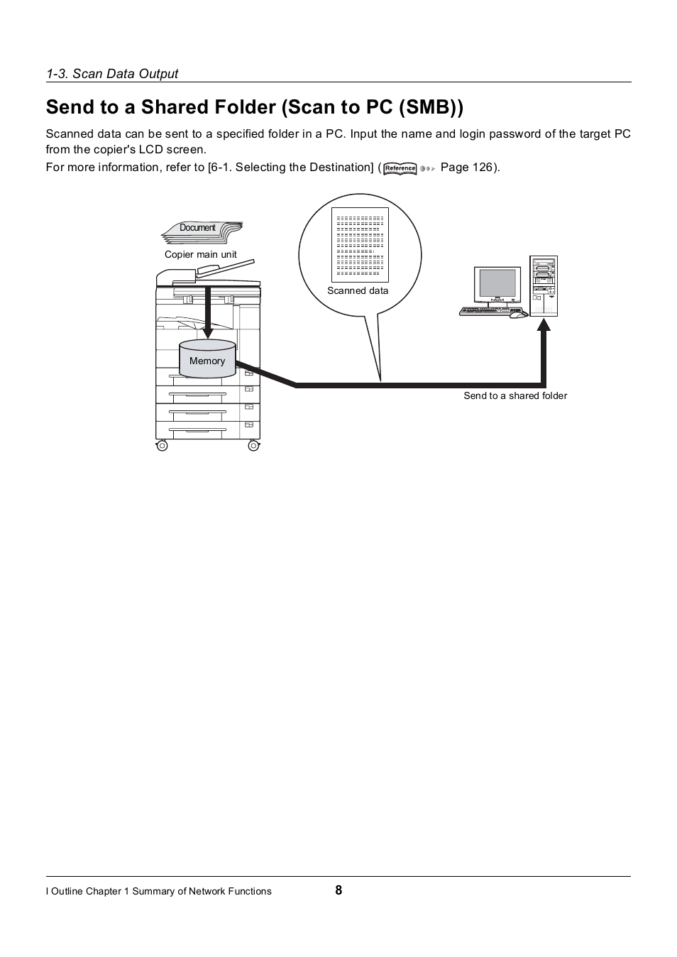 Send to a shared folder (scan to pc (smb)) | Konica Minolta 7235 User Manual | Page 17 / 230