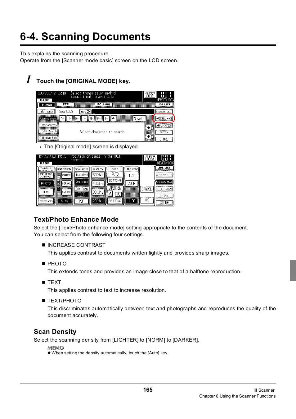 4. scanning documents, Scanning documents | Konica Minolta 7235 User Manual | Page 174 / 230