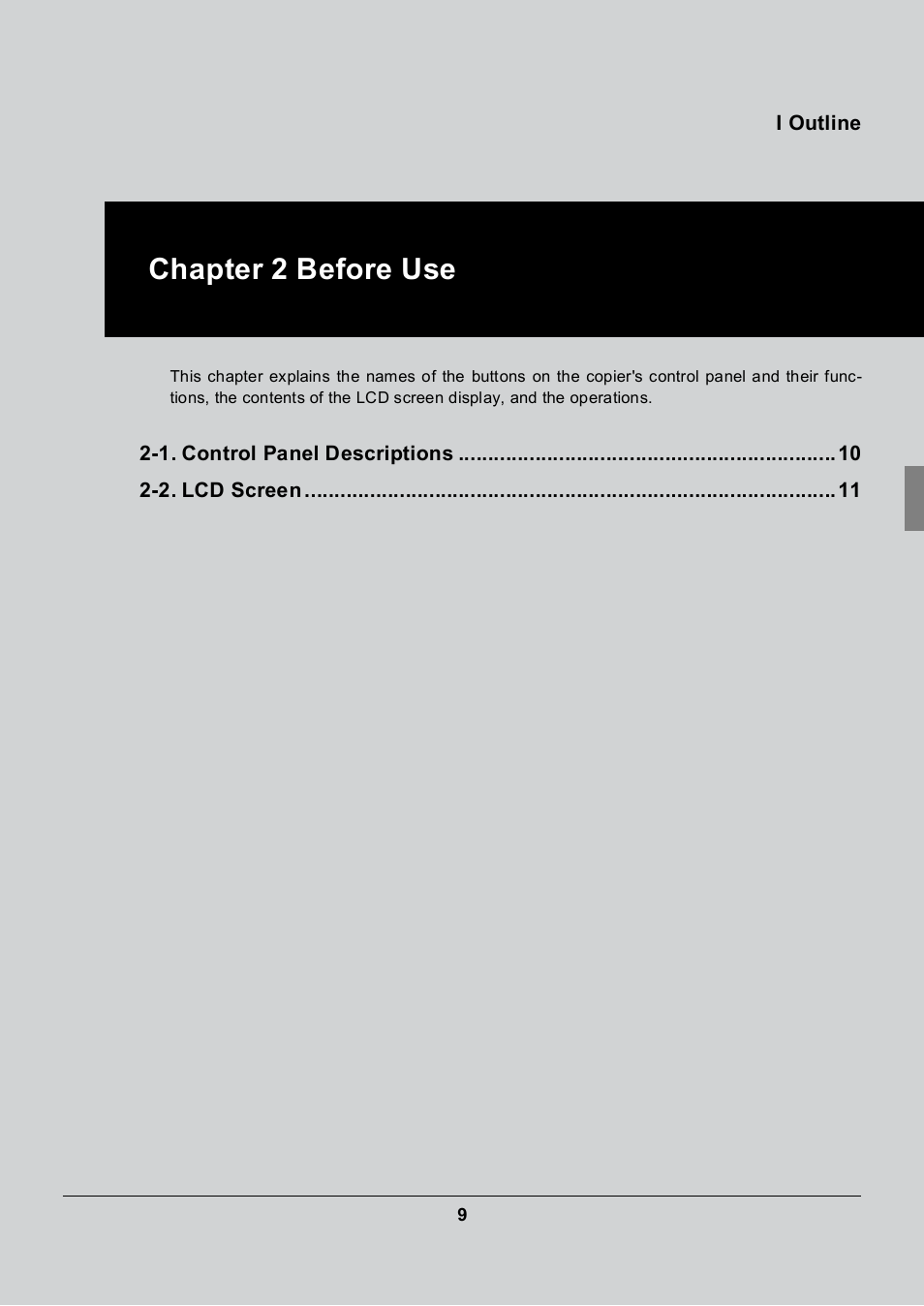 Chapter 2 before use | Konica Minolta 7235 User Manual | Page 18 / 230