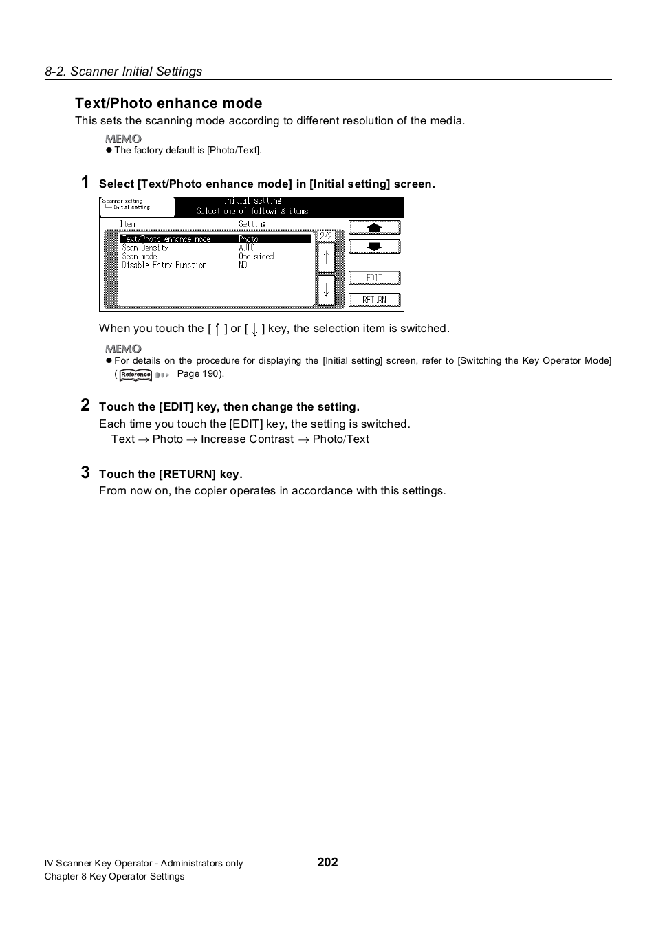 Text/photo enhance mode | Konica Minolta 7235 User Manual | Page 211 / 230