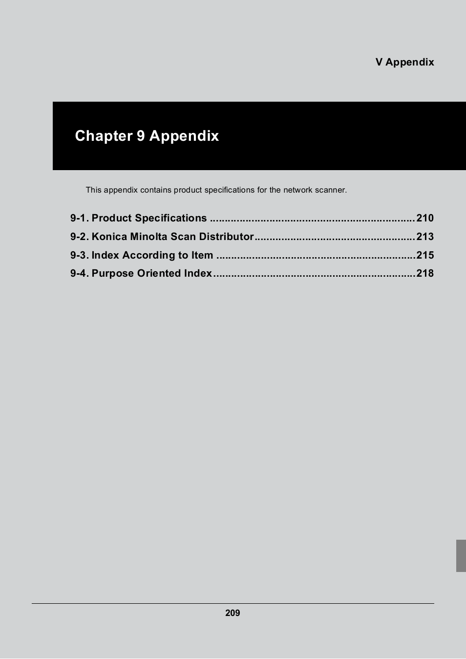 Chapter 9 appendix | Konica Minolta 7235 User Manual | Page 218 / 230