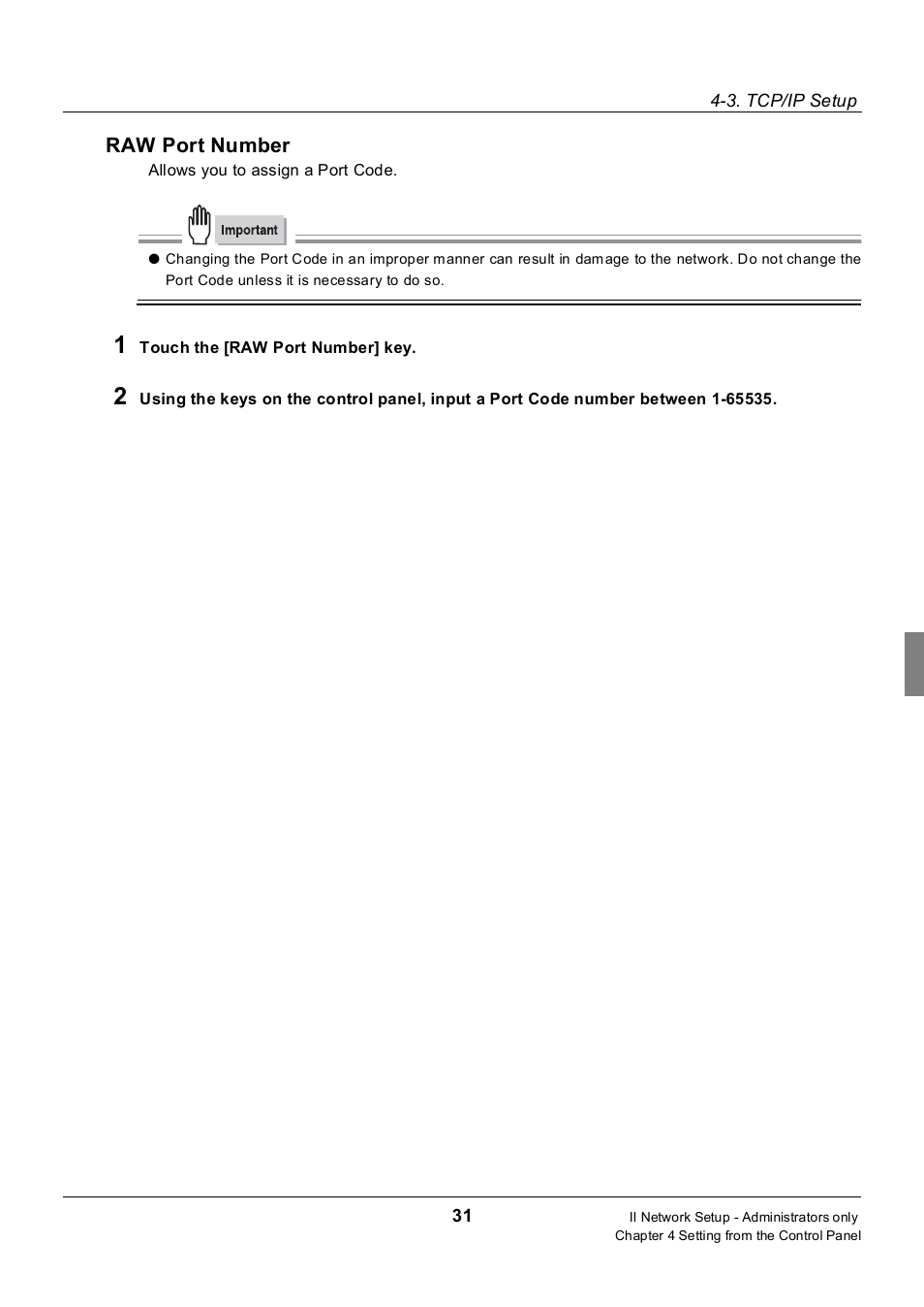 Raw port number | Konica Minolta 7235 User Manual | Page 40 / 230