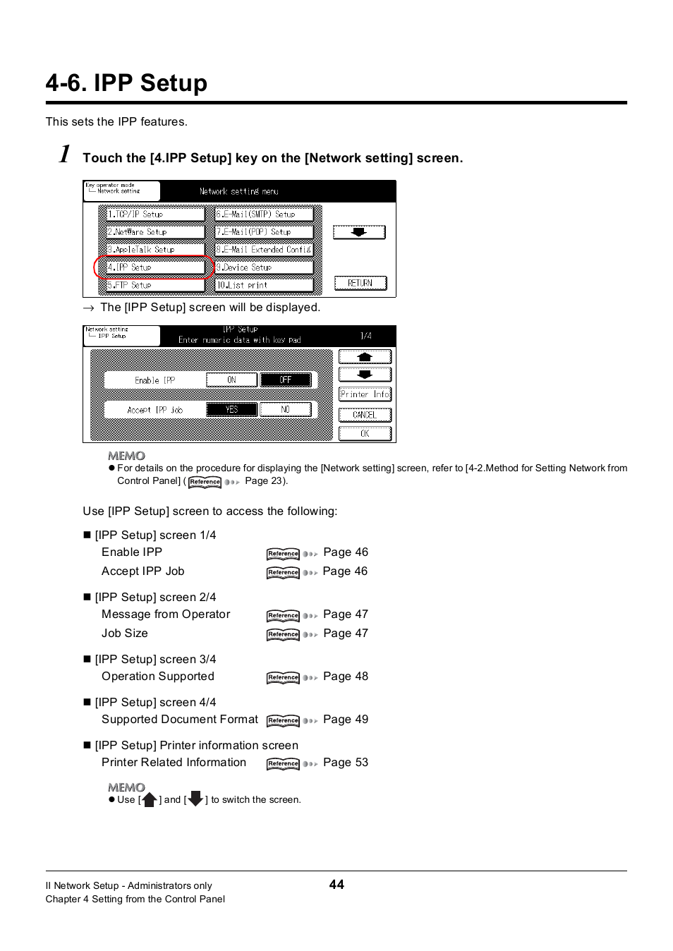 6. ipp setup, Ipp setup | Konica Minolta 7235 User Manual | Page 53 / 230