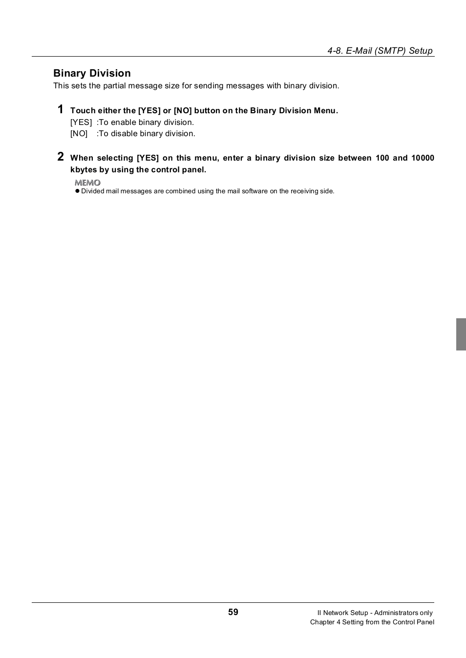 Binary division | Konica Minolta 7235 User Manual | Page 68 / 230