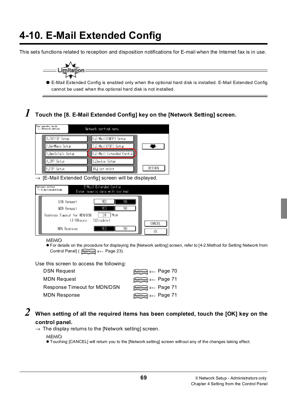 10. e-mail extended config | Konica Minolta 7235 User Manual | Page 78 / 230