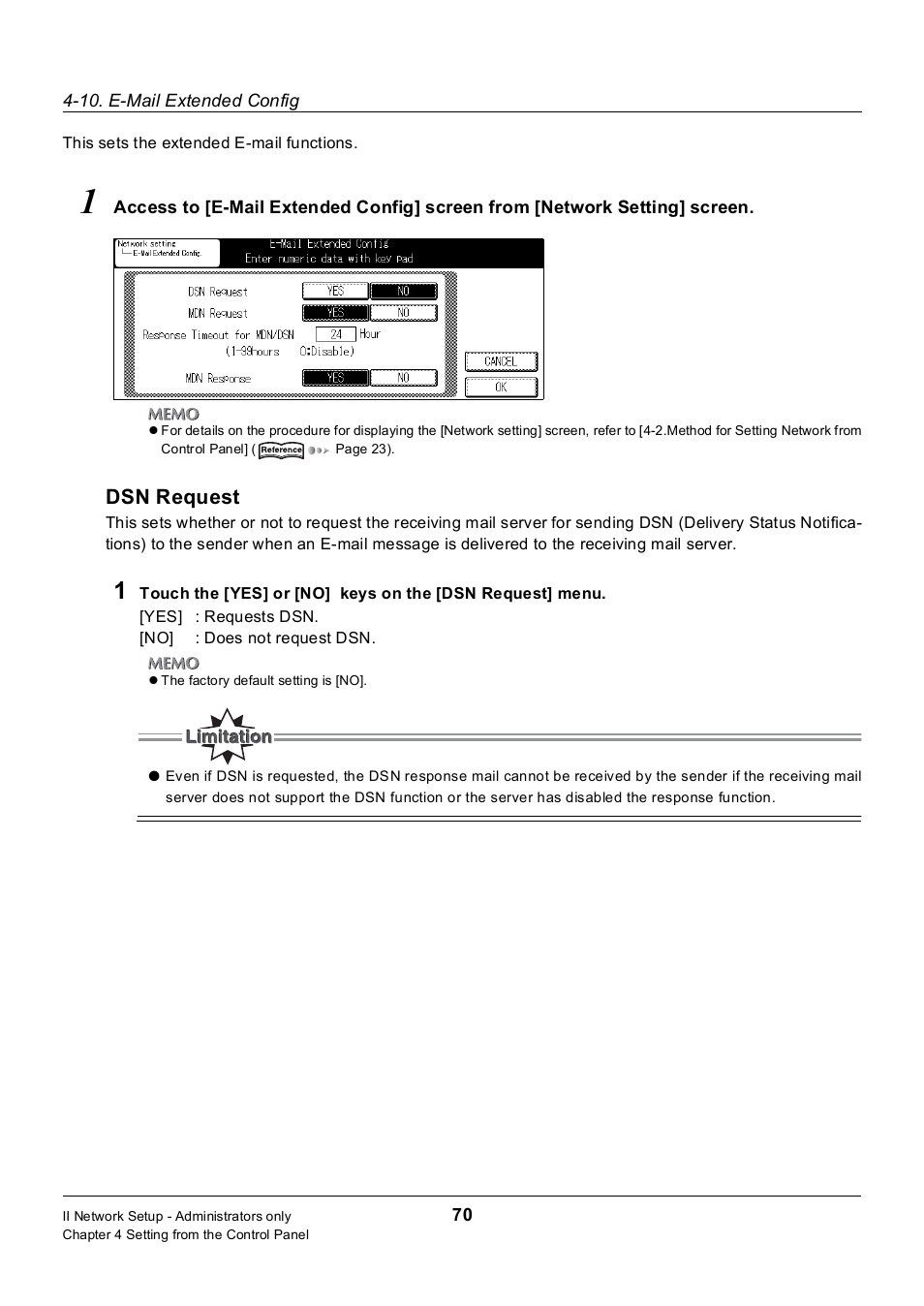 Dsn request | Konica Minolta 7235 User Manual | Page 79 / 230