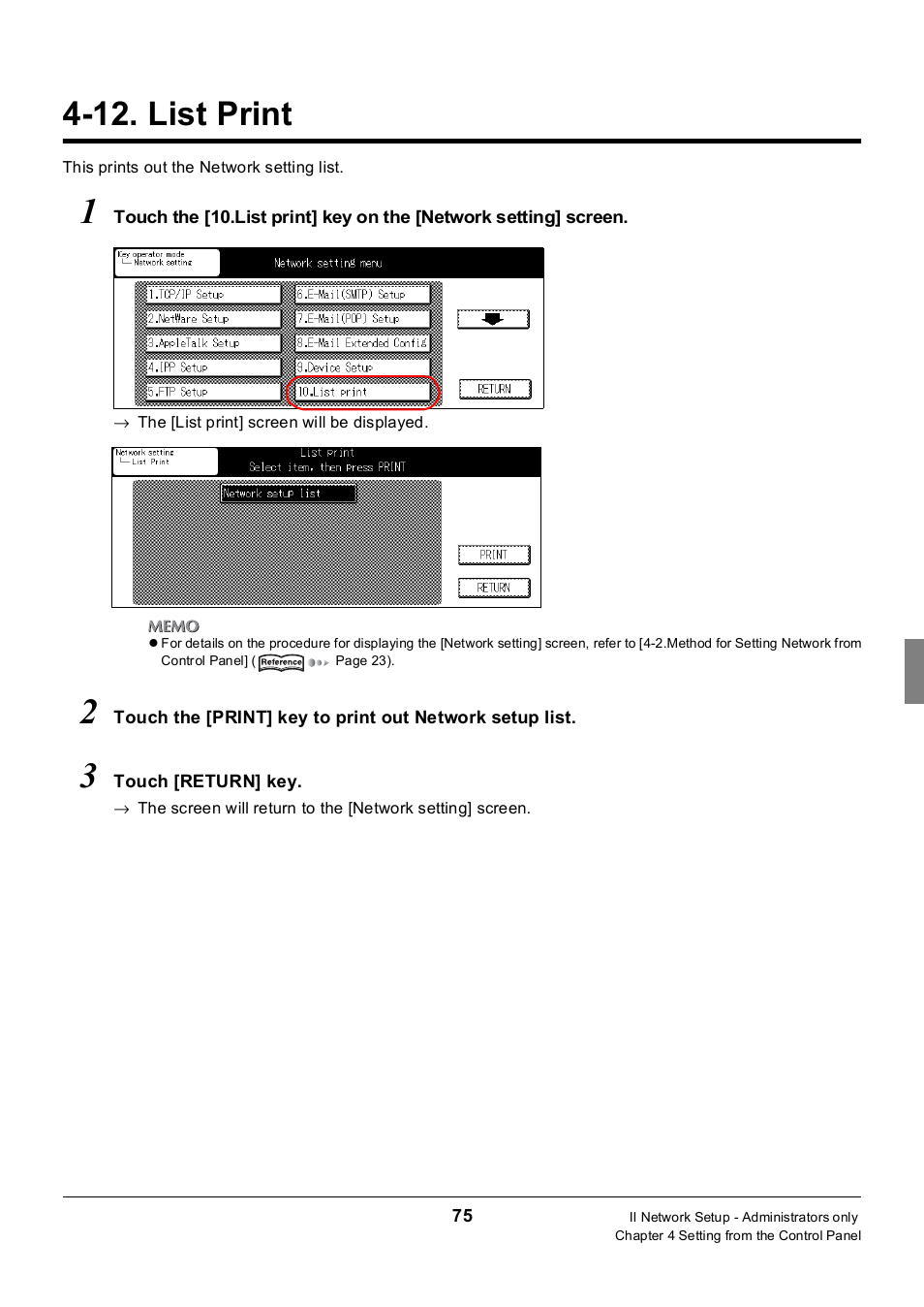 12. list print | Konica Minolta 7235 User Manual | Page 84 / 230