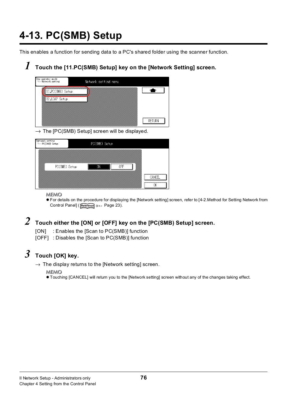 13. pc(smb) setup | Konica Minolta 7235 User Manual | Page 85 / 230