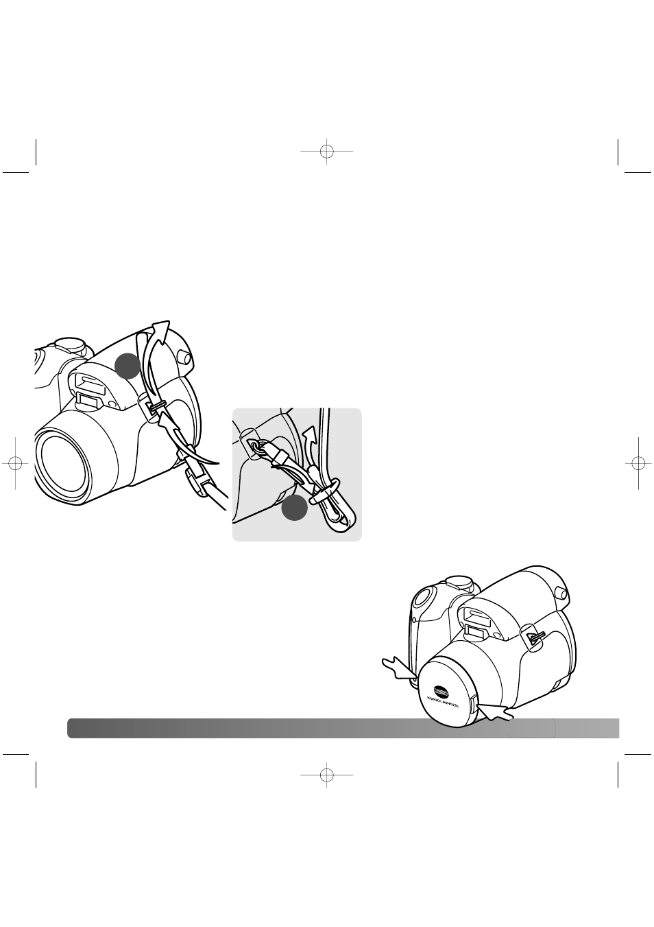 Getting up and running, Attaching the strap and lens cap | Konica Minolta Z20 User Manual | Page 12 / 124