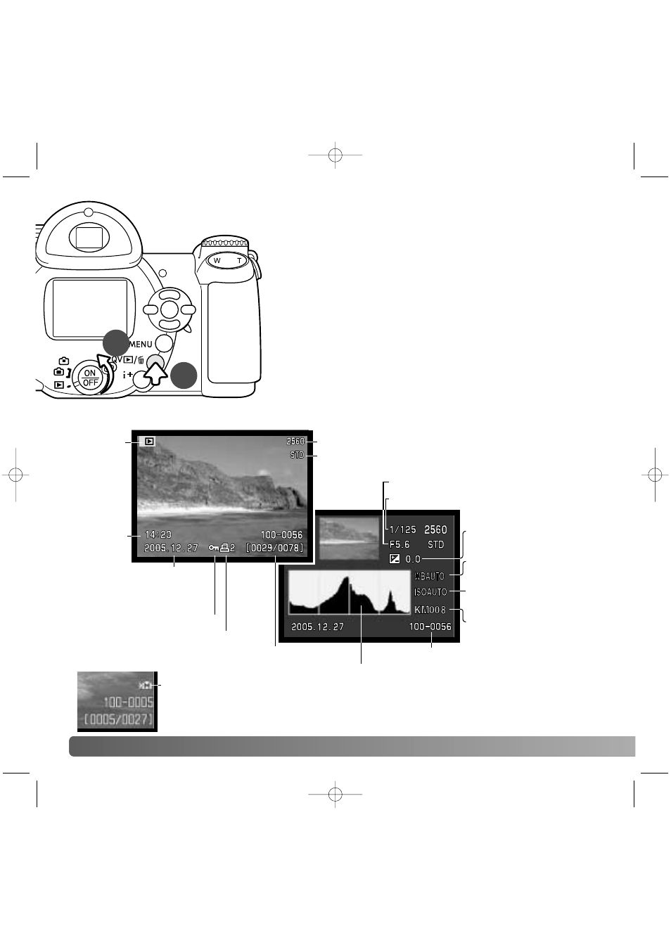Basic playback, Single-frame playback and histogram display | Konica Minolta Z20 User Manual | Page 30 / 124
