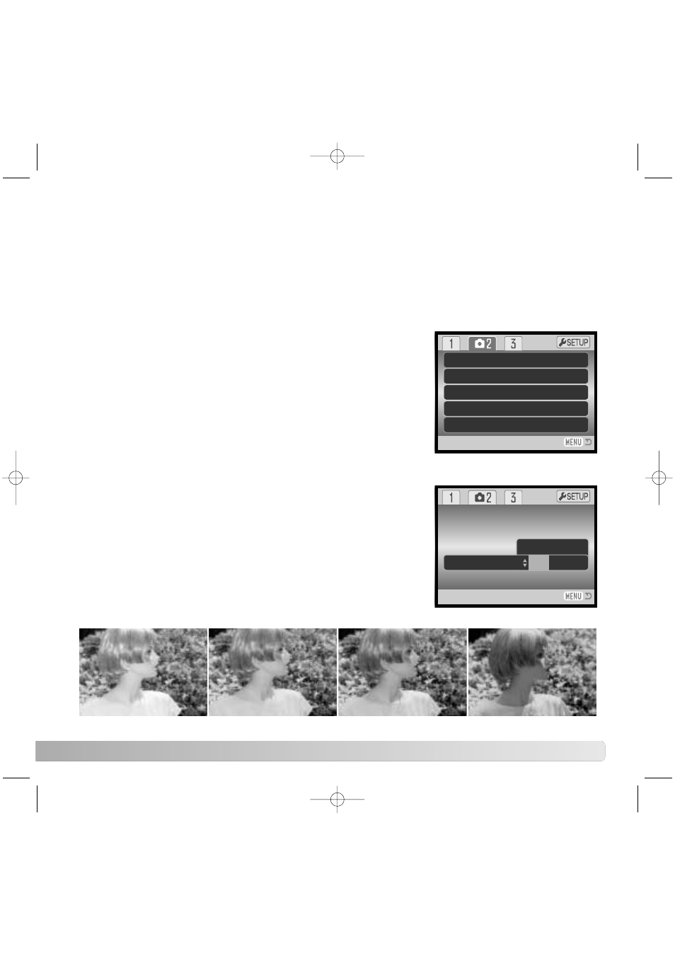 Full-time af, Flash mode, Flash compensation | Konica Minolta Z20 User Manual | Page 57 / 124