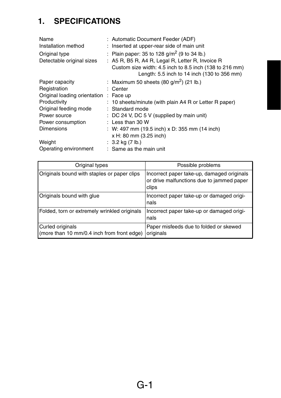 Specifications | Konica Minolta PagePro 1390 MF User Manual | Page 158 / 178