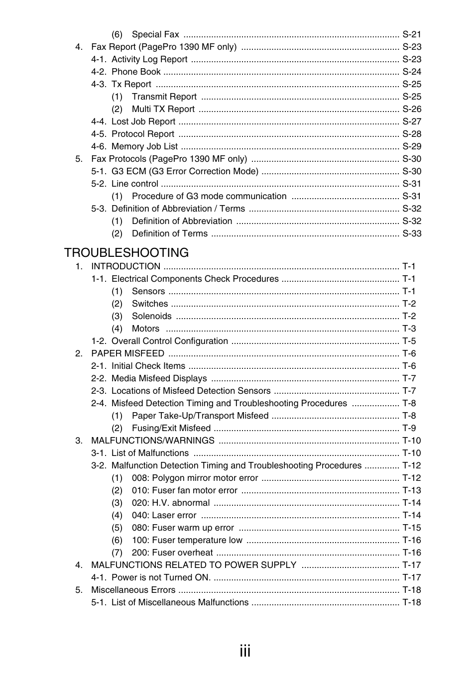 Troubleshooting | Konica Minolta PagePro 1390 MF User Manual | Page 25 / 178