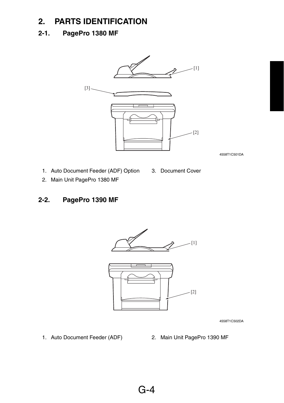 Parts identification | Konica Minolta PagePro 1390 MF User Manual | Page 31 / 178