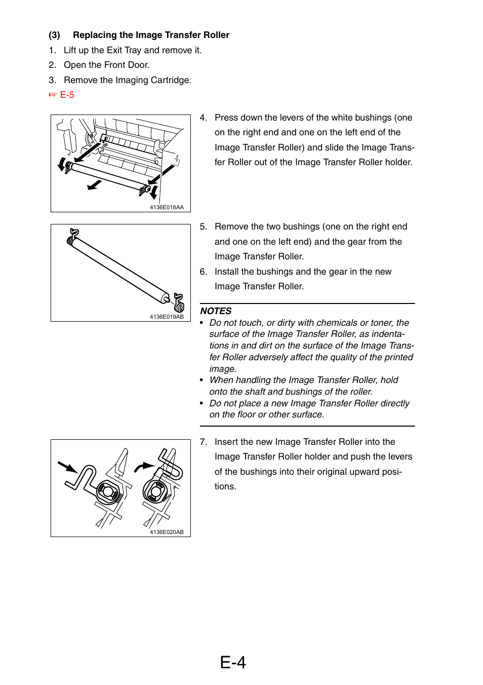 3) replacing the image transfer roller | Konica Minolta PagePro 1390 MF User Manual | Page 36 / 178