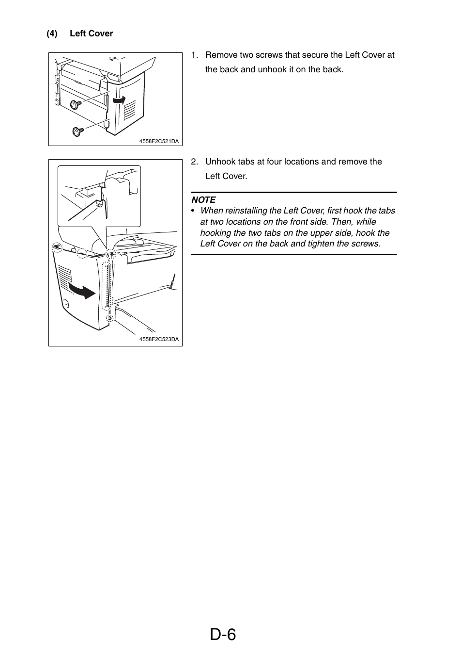 4) left cover | Konica Minolta PagePro 1390 MF User Manual | Page 48 / 178