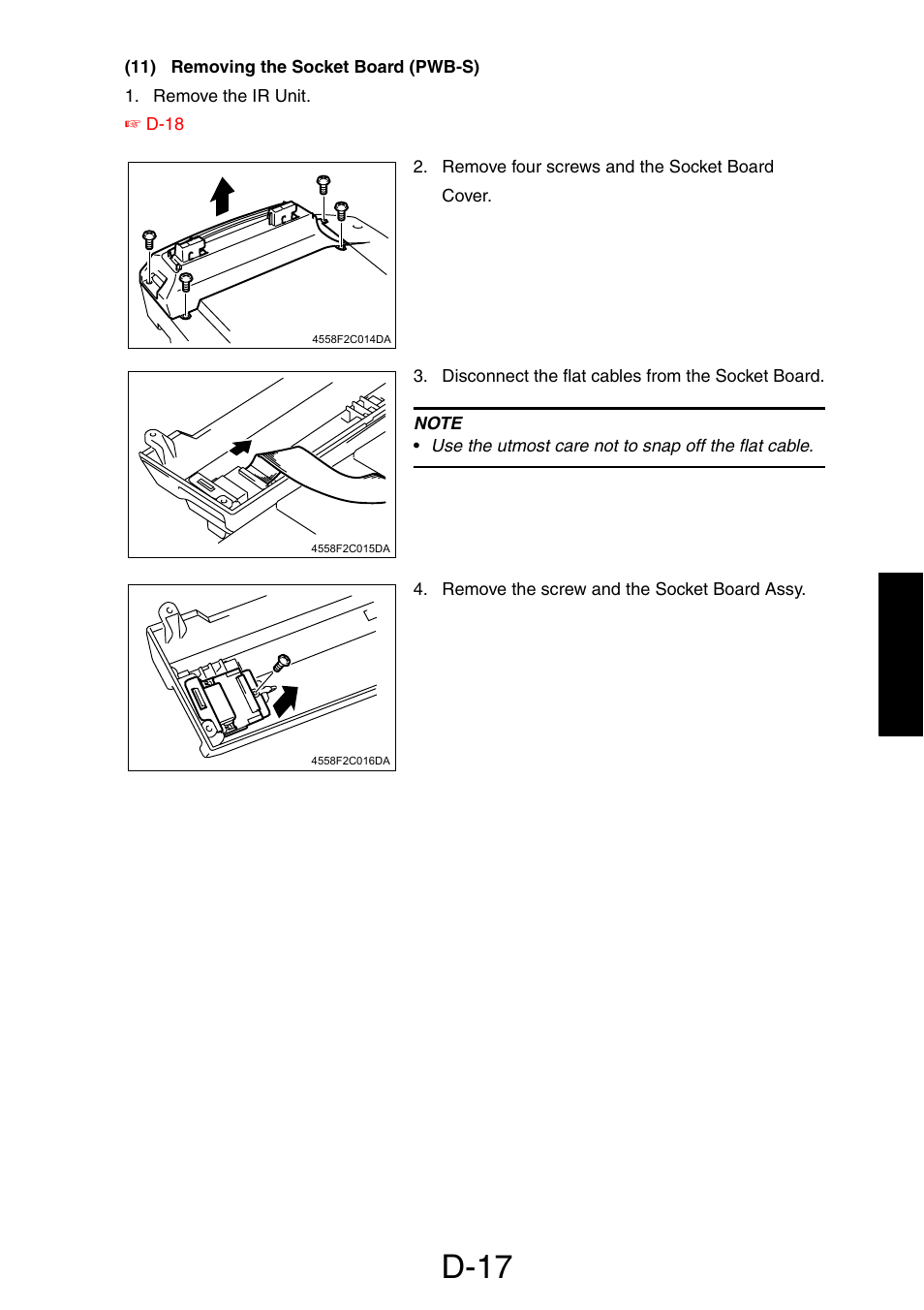 11) removing the socket board (pwb-s), D-17 | Konica Minolta PagePro 1390 MF User Manual | Page 59 / 178