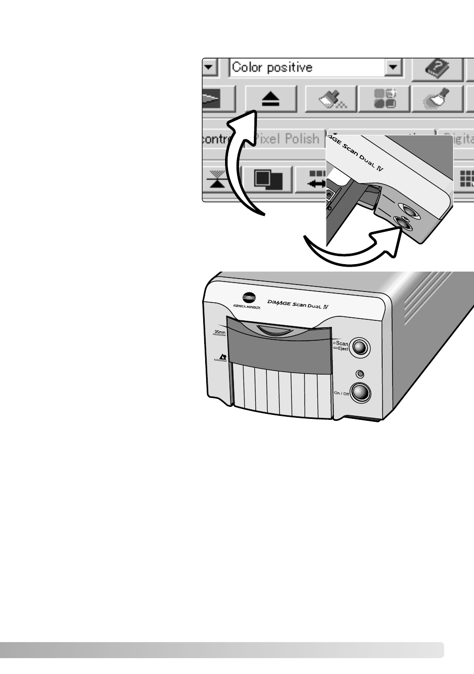 Ejecting a film holder | Konica Minolta IV User Manual | Page 21 / 100