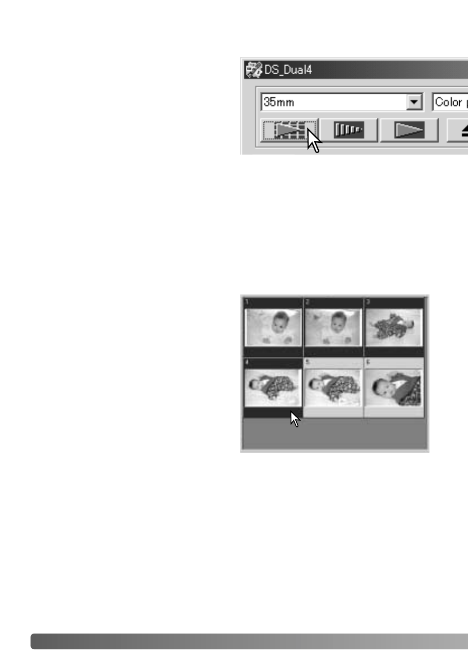 Making an index scan, Selecting index thumbnails | Konica Minolta IV User Manual | Page 30 / 100