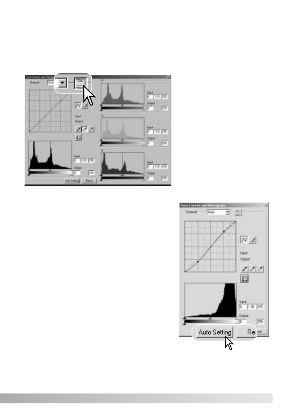 Tone curve / histogram auto setting | Konica Minolta IV User Manual | Page 65 / 100