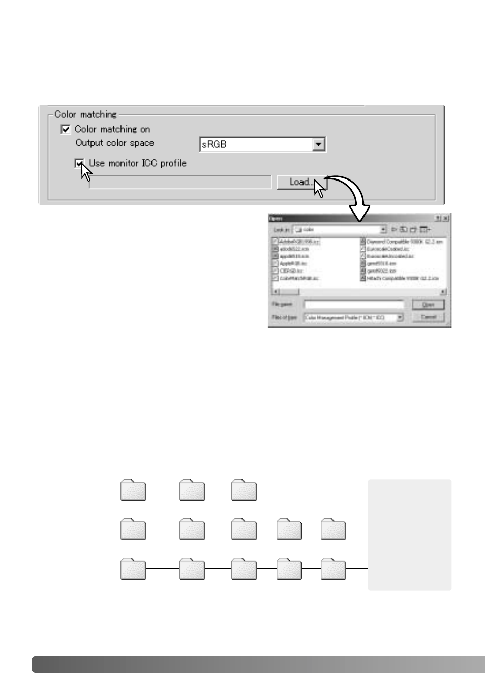 Setting the monitor icc profile, Scanner color profiles | Konica Minolta IV User Manual | Page 82 / 100